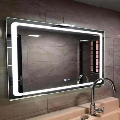 Smart bathroom mirror led light automatic defogging hanging mirror Amazon hot sale bluetooth audio makeup mirror