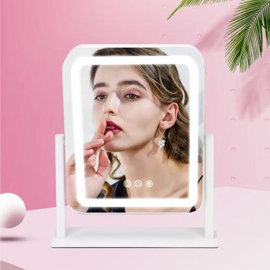 LED ring light compensating mirror Hollywood makeup mirror Touch adjustment brightness Three key three color lights
