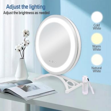 LED circular light compensating circular mirror Hollywood makeup mirror black and white version