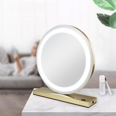 Round fill light mirror with LED,Hollywood Vanity Mirror,Adjust brightness through touching,three keys three colors light