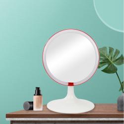 LED portable desktop makeup mirror,three color light source,360 rotation