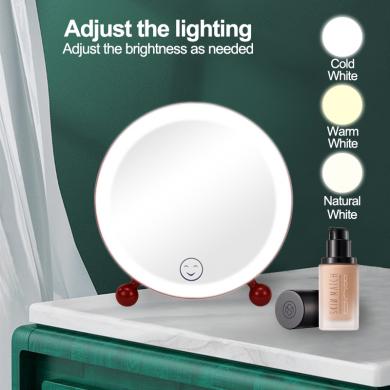 LED Portable storage vanity mirror touch adjustment brightness