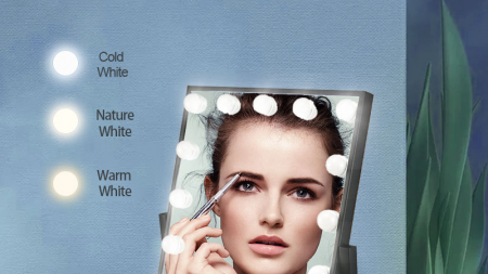 15 bulbs fill light mirror (adjustable brightness)